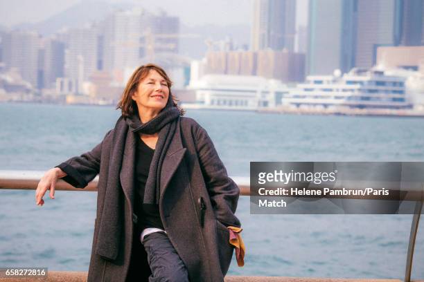 Singer Jane Birkin is photographed for Paris Match on March 4, 2017 in Hong Kong.
