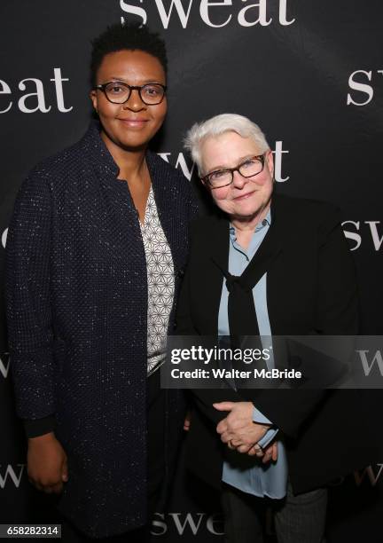 Guest and Paula Vogel attend the Broadway Opening Night Production of "Sweat" at studio 54 Theatre on March 26, 2017 in New York City.