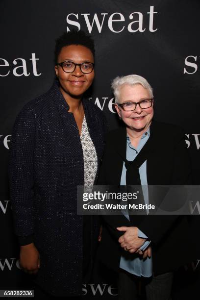 Guest and Paula Vogel attend the Broadway Opening Night Production of "Sweat" at studio 54 Theatre on March 26, 2017 in New York City.
