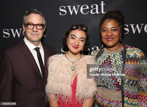 Tony Gerber, Ruby Gerber and Lynn Nottage attend the Broadway Opening Night Production of "Sweat" at studio 54 Theatre on March 26, 2017 in New York...