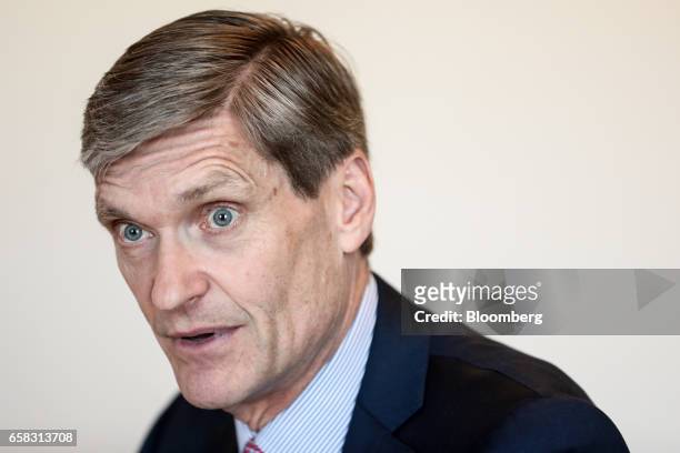 Erik Fyrwald, chief executive officer of Syngenta AG, speaks during an interview in Brussels, Belgium, on Monday, March 27, 2017. Fyrwald is...