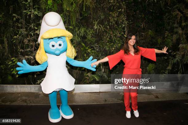 Actress Laetitia Milot attends the 'Smurfs: The Lost Village' photocall at Hotel Pershing Hall on March 27, 2017 in Paris, France.