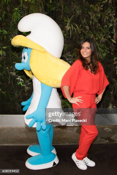 Actress Laetitia Milot attends the 'Smurfs: The Lost Village' photocall at Hotel Pershing Hall on March 27, 2017 in Paris, France.