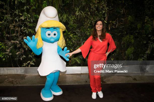 Actress Laetitia Milot attends the 'Smurfs: The Lost Village' photocall at Hotel Pershing Hall on March 27, 2017 in Paris, France.