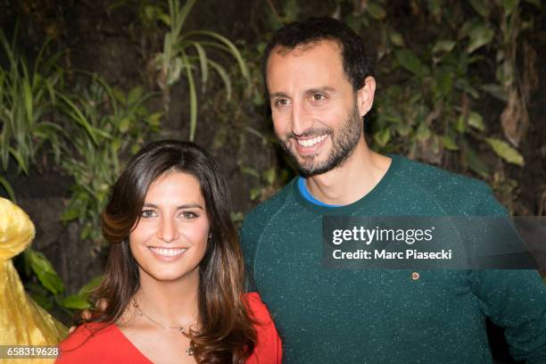 Actors Laetitia Milot and Arie Elmaleh attend the 'Smurfs: The Lost Village' photocall at Hotel Pershing Hall on March 27, 2017 in Paris, France.