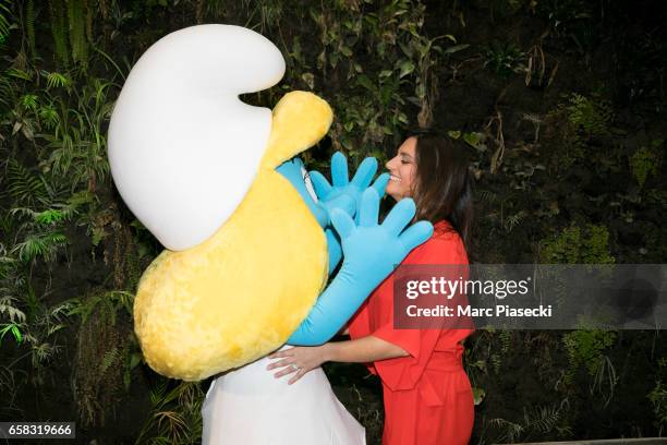 Actress Laetitia Milot attends the 'Smurfs: The Lost Village' photocall at Hotel Pershing Hall on March 27, 2017 in Paris, France.