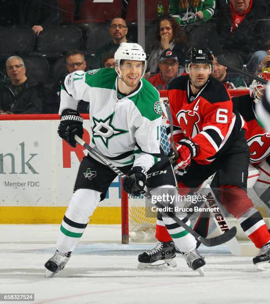 Curtis McKenzie of the Dallas Stars skates against the New Jersey Devils at the Prudential Center on March 26, 2017 in Newark, New Jersey. The Stars...