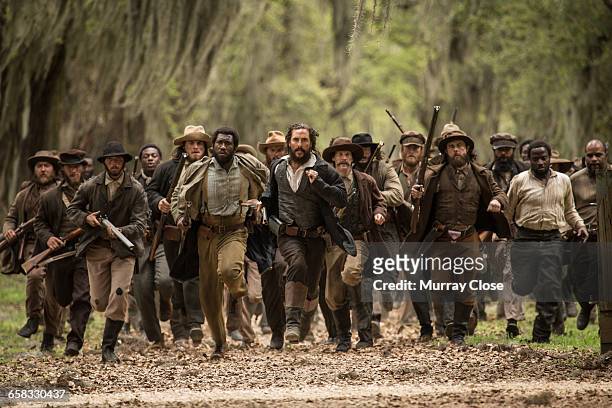 American actors Matthew McConaughey and Mahershala Ali filming 'Free State of Jones' in Louisiana, USA, April 2015. The film is based on the life of...