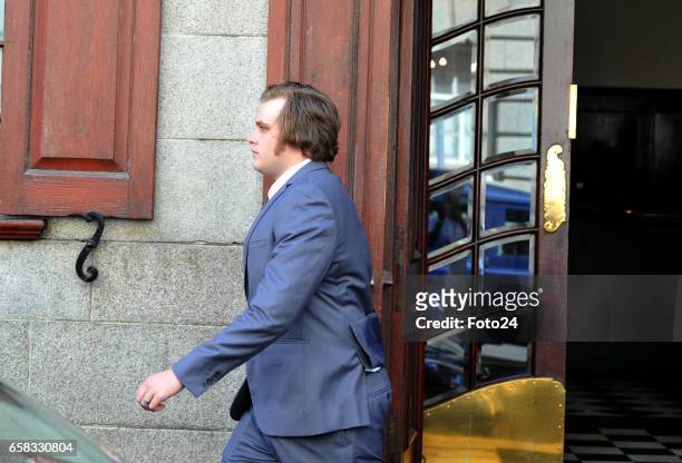 Murder accused Henri van Breda outside the Cape High Court on March 27, 2017 in Cape Town, South Africa. Van Breda, who is accused of the brutal...
