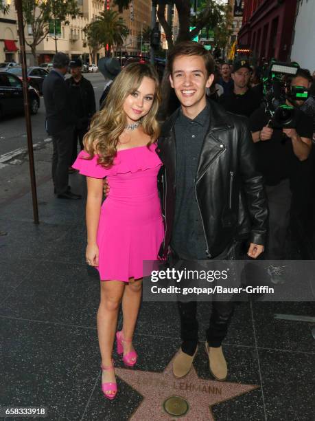 Noah Urrea and Brec Bassinger are seen on March 26, 2017 in Los Angeles, California.