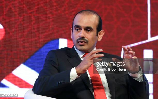 Saad Sherida Al Kaabi, chief executive officer of Qatar Petroleum, speaks during the Qatar-U.K. Business and Investment Forum in London, U.K., on...