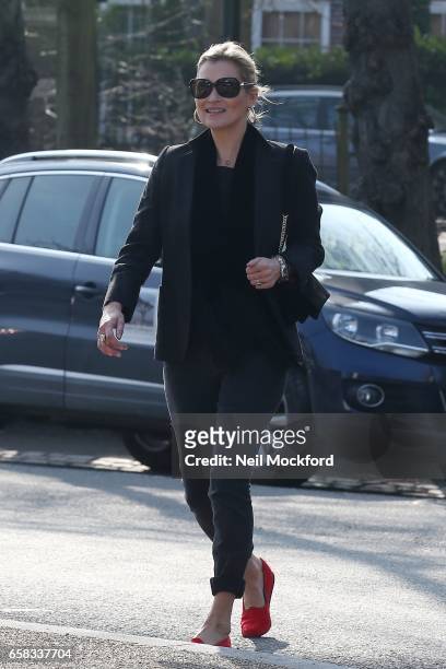 Kate Moss seen heading out to The Flask pub in Highgate on March 27, 2017 in London, England.