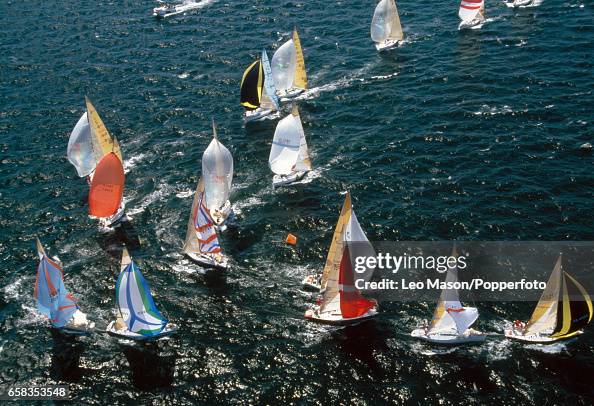 Cowea Raxe Cups Action during the Admiral's Cup race in Cowes Week off the coast of ...