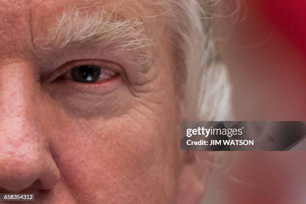 President Donald Trump participates in a roundtable with women small business owners at the White House in Washington, DC, March 27, 2017.