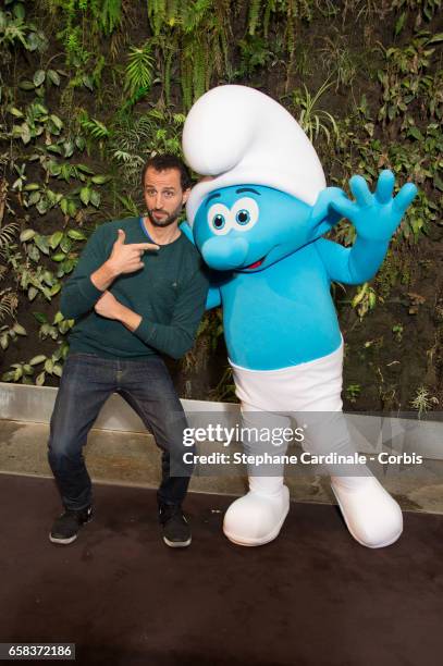 Voice of 'Schtroumpf Maladroit', Arie Elmaleh attends the 'Smurfs : The Lost Village - Les Schtroumpfs : Le Village Perdu' Paris Photo Call at Hotel...