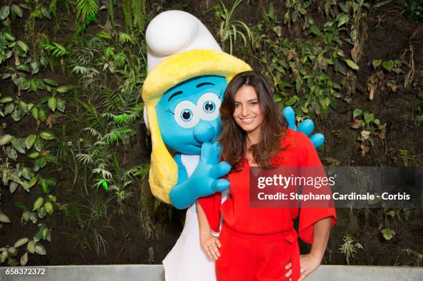 Voice of 'Smurfette' , Laetitia Milot attends the 'Smurfs: The Lost Village Paris photo call at Hotel Pershing Hall on March 27, 2017 in Paris,...