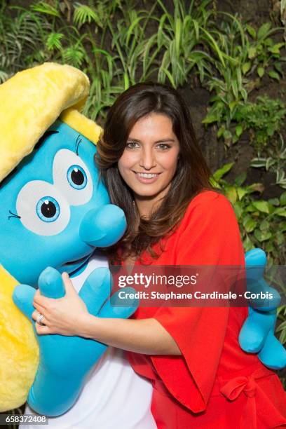 Voice of 'Smurfette' , Laetitia Milot attends the 'Smurfs: The Lost Village Paris photo call at Hotel Pershing Hall on March 27, 2017 in Paris,...