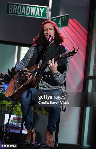 Musician David Shaw from rock band "The Revivalists" performs the songs from their third full-length album "Men Amongst Mountains" at Build Series at...