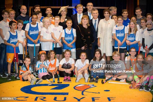 King Willem-Alexander, Queen Maxima of The Netherlands, President Mauricio Macri of Argentina and his wife Juliana Awada visit the Hockey Clinics in...