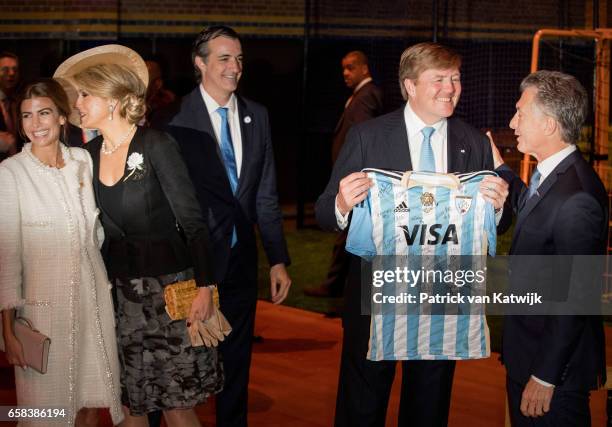 King Willem-Alexander, Queen Maxima of The Netherlands and President Mauricio Macri of Argentina and his wife Juliana Awada visit the Hockey Clinics...