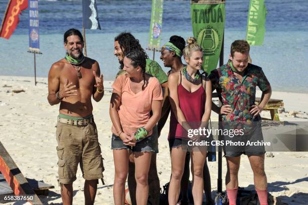 Dirty Deed" - Troyzan Robertson, Oscar "Ozzy" Lusth, Sarah Lacina, Cirie Fields, Andrea Boehlke and Zeke Smith on the fifth episode of SURVIVOR: Game...