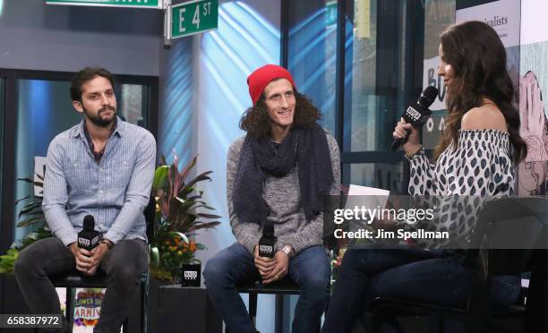 Musicians Zack Feinberg and David Shaw from The Revivalists attend the Build series to discuss "Men Amongst Mountains" at Build Studio on March 27,...