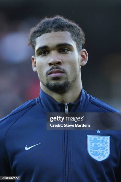 Ruben Loftus-Cheek of England looks on prior to the U21 international friendly match between Denmark and England at BioNutria Park on March 27, 2017...