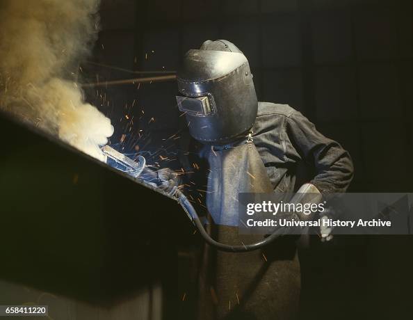 Welder Making Boilers for Ship, Chattanooga, Tennessee, June 1942