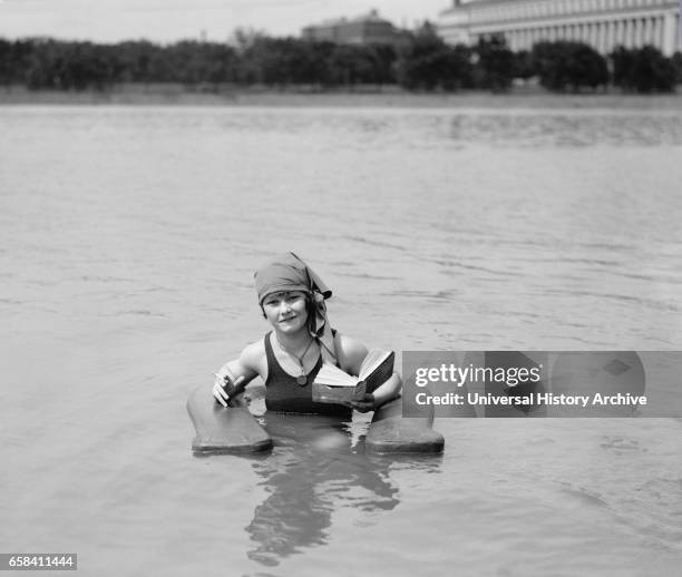 Muriel Quackenbush in Surf Chair at Bathing Beach, Washington DC, USA, National Photo Company, June 1922.