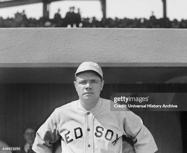 Babe Ruth, Major League Baseball Player, Boston Red Sox, Portrait, National Photo Company, 1919.