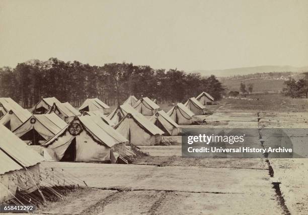 Tents of General Hospital, Camp Letterman, Gettysburg, Pennsylvania, USA, August 1863.