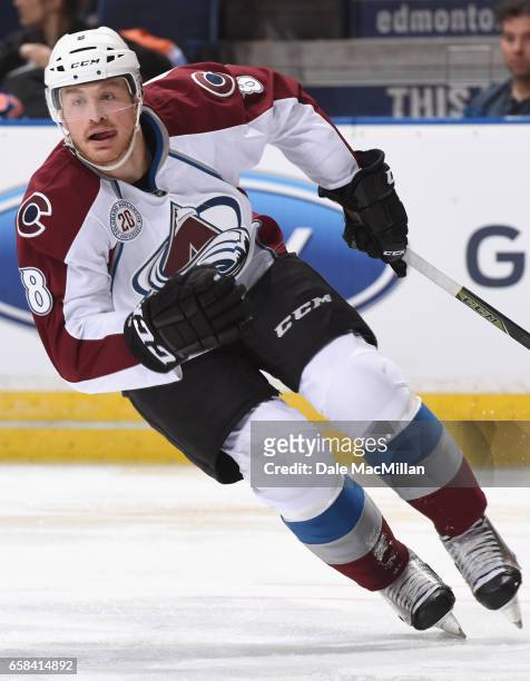 Jack Skille of the Colorado Avalanche plays in the game against the Edmonton Oilers at Rexall Place on March 20, 2016 in Edmonton, Alberta, Canada.