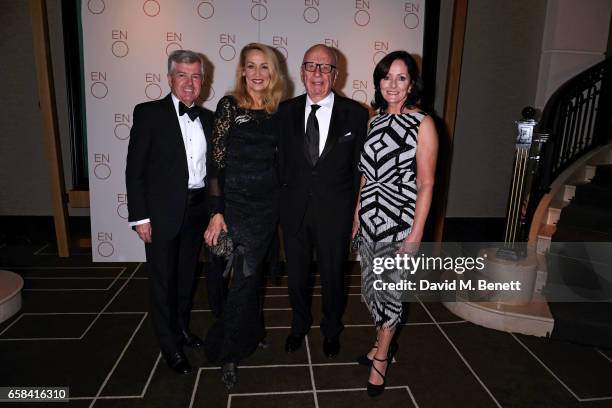 Harry Brunjes, Jerry Hall, Rupert Murdoch and Jacqui Brunjes attend the English National Opera Spring Gala 2017 at Rosewood London on March 27, 2017...