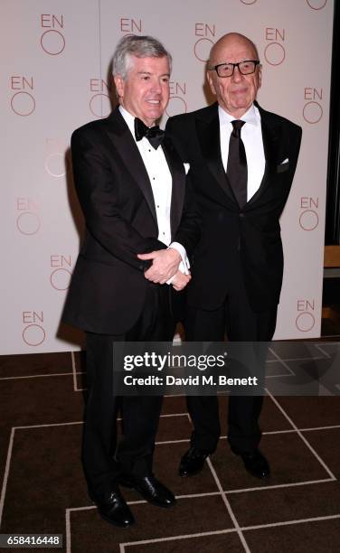 Harry Brunjes and Rupert Murdoch attend the English National Opera Spring Gala 2017 at Rosewood London on March 27, 2017 in London, England.