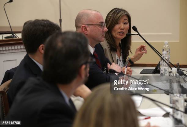 Senior Vice President and General Counsel at Getty Images Yoko Miyashita speaks during a briefing March 27, 2017 on Capitol Hill in Washington, DC....
