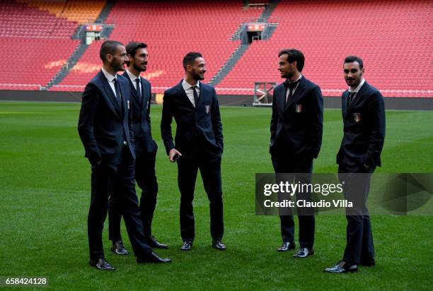 Players of Italy during the walk about at Amsterdam Arena on March 27, 2017 in Amsterdam, Netherlands.