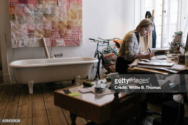 Young Creative woman working in home office