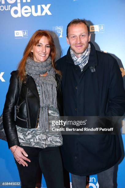 Nicolas Altmayer and his wife attend the "Un profil pour deux" Paris Premiere at Cinema UGC Normandie on March 27, 2017 in Paris, France.