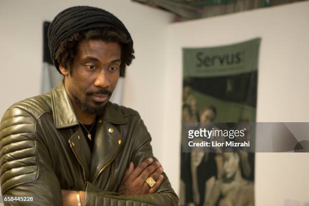 Amar'e Stoudemire seen walking at the opening of Israeli contemporary art fair "Fresh Paint" on March 27, 2017 in Tel Aviv, Israel. Stoudemire is a...