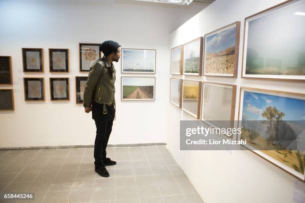 Amar'e Stoudemire seen walking at the opening of Israeli contemporary art fair "Fresh Paint" on March 27, 2017 in Tel Aviv, Israel. Stoudemire is a...