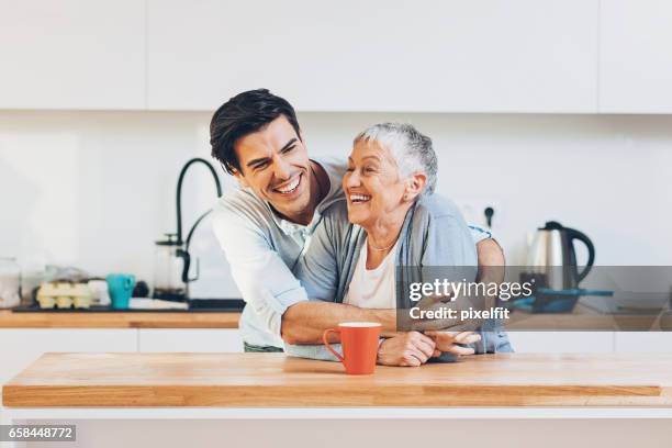 mom is the best! - grandma son stock pictures, royalty-free photos & images