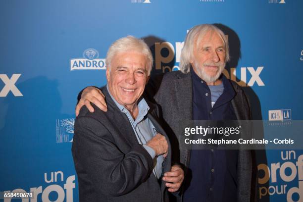 Guy Bedos and Pierre Richard attend the 'Un Profil Pour Deux' Premiere at Cinema UGC Normandie on March 27, 2017 in Paris, France.