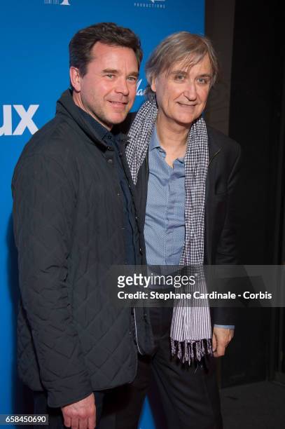 Guillaume de Tonquedec and Jean Plantureux aka Plantu attend the 'Un Profil Pour Deux' Premiere at Cinema UGC Normandie on March 27, 2017 in Paris,...