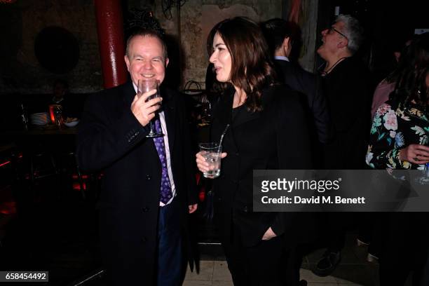 Ian Hislop and Nigella Lawson attend the press night after party for "The Wipers Times" at Salvador & Amanda on March 27, 2017 in London, England.