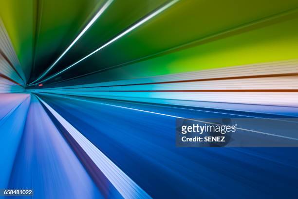 tunnel traffic, time warp - perspective abstract vanishing point stock-fotos und bilder