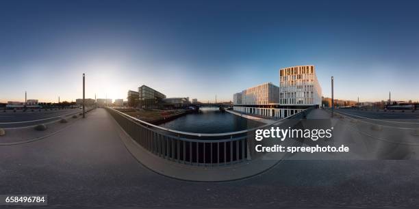 360° panoramic view of central station / humbolthafen - 360 vr stock-fotos und bilder