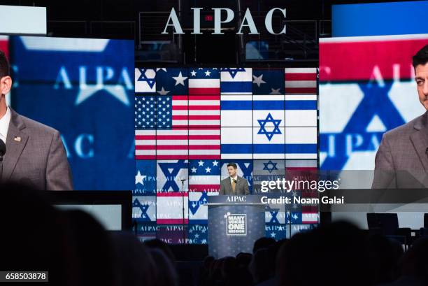 Speaker of the United States House of Representatives Paul Ryan speaks onstage at the AIPAC 2017 Convention on March 27, 2017 in Washington, DC.