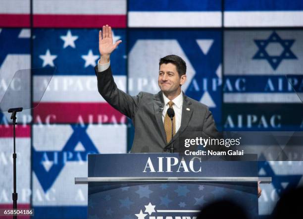 Speaker of the United States House of Representatives Paul Ryan speaks onstage at the AIPAC 2017 Convention on March 27, 2017 in Washington, DC.