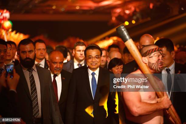 Chinese Premier Li Keqiang arrives for a Trade and Enterprise function at the Langham Hotel on March 28, 2017 in Auckland, New Zealand. The Chinese...