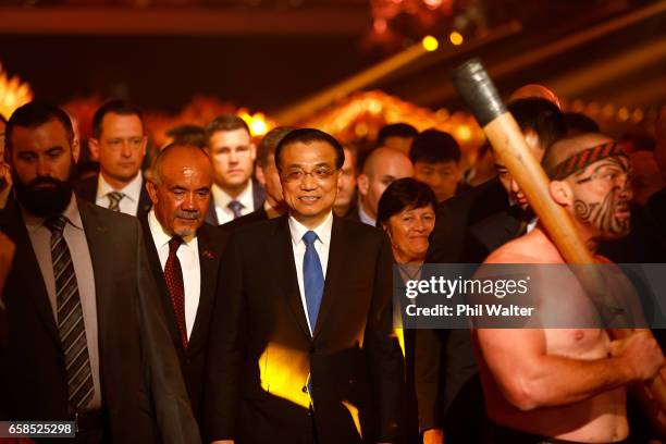 Chinese Premier Li Keqiang arrives for a Trade and Enterprise function at the Langham Hotel on March 28, 2017 in Auckland, New Zealand. The Chinese...